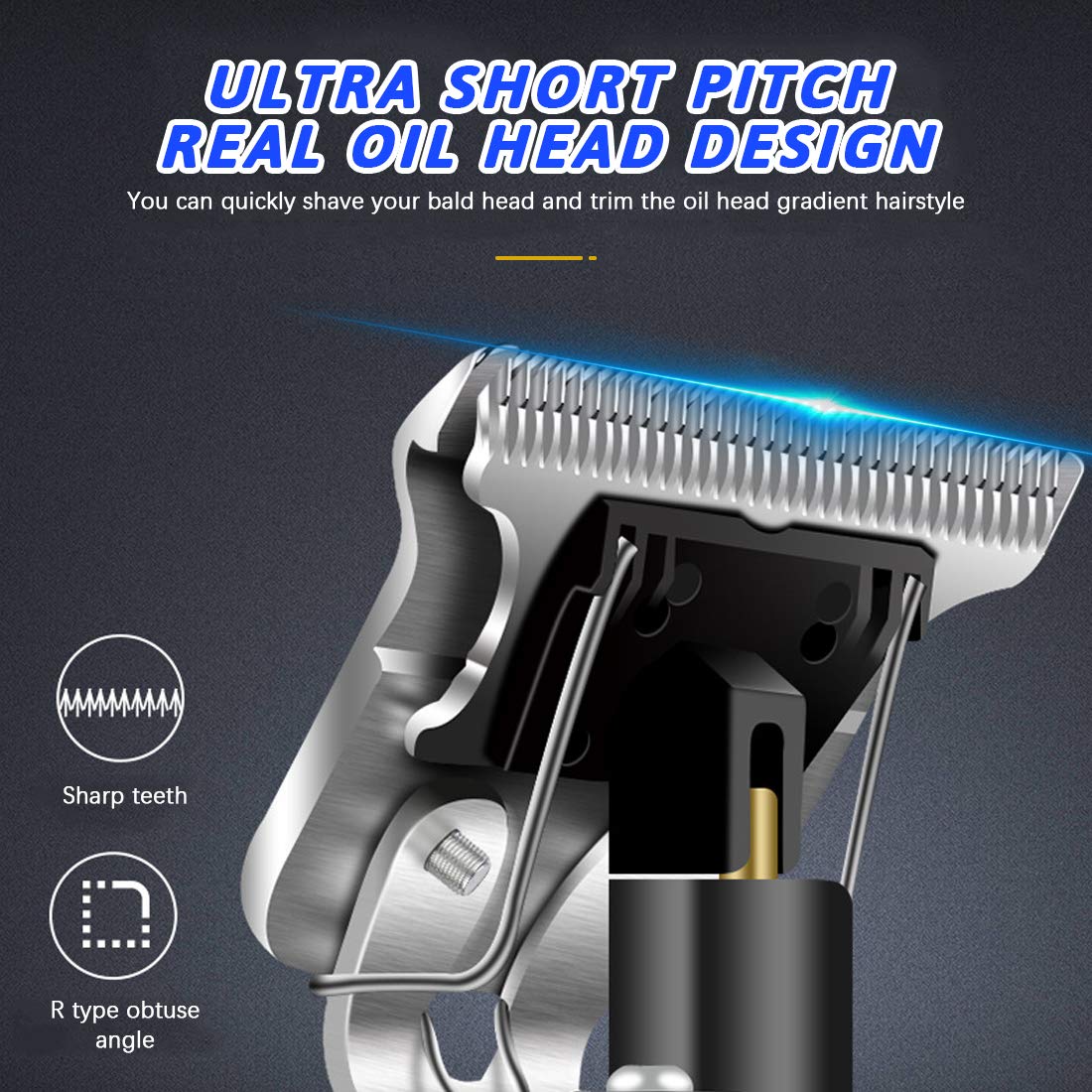 Professional Men Hair Trimmer Beard Electric Hair Clipper Barber Hair Cutting Machine Edge Outlines Finishing Rechargeable