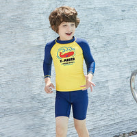 2pcs Boy Swimsuit Kids Swimwear Quick Dry UPF50+ Swimming Skinsuits Kids Rash Guard Surfing Suit Beachwear Bathing Suit