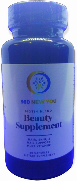 Beauty Supplement 360 NEW YOU Biotin Blend Antioxidants Hair Skin Nail Immune Support