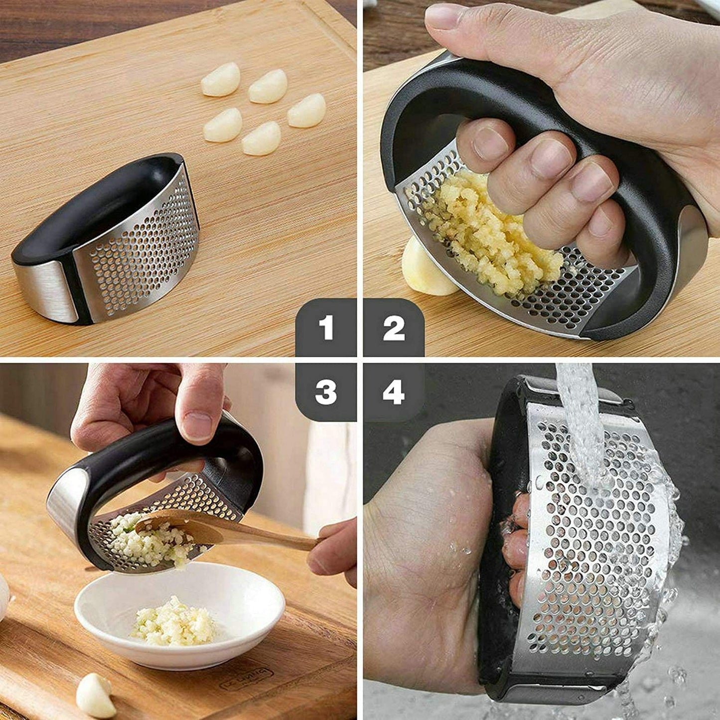 Stainless Steel Garlic Presses Manual Garlic Mincer Chopping Garlic Tools Curve Fruit Vegetable Tools Kitchen Gadgets