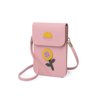 Flower bag one-shoulder strap diagonal square bag shape large capacity mobile phone bag cross-shoulder handbag