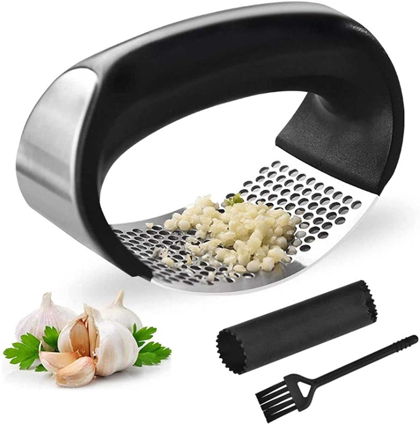 Stainless Steel Garlic Presses Manual Garlic Mincer Chopping Garlic Tools Curve Fruit Vegetable Tools Kitchen Gadgets