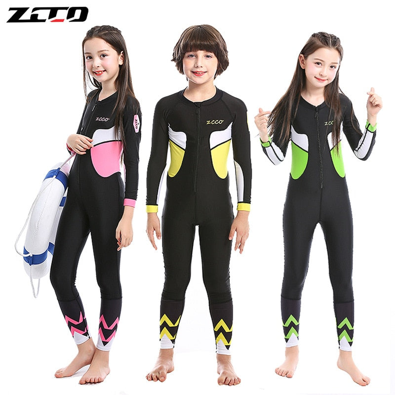 Child Kid One-piece Diving Suit Surfing Wetsuit Kids Thermal Diving Swimming Swimwear Swimsuit Full Body Long Sleeve Wetsuits