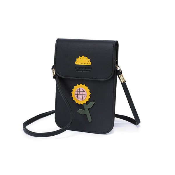 Flower bag one-shoulder strap diagonal square bag shape large capacity mobile phone bag cross-shoulder handbag