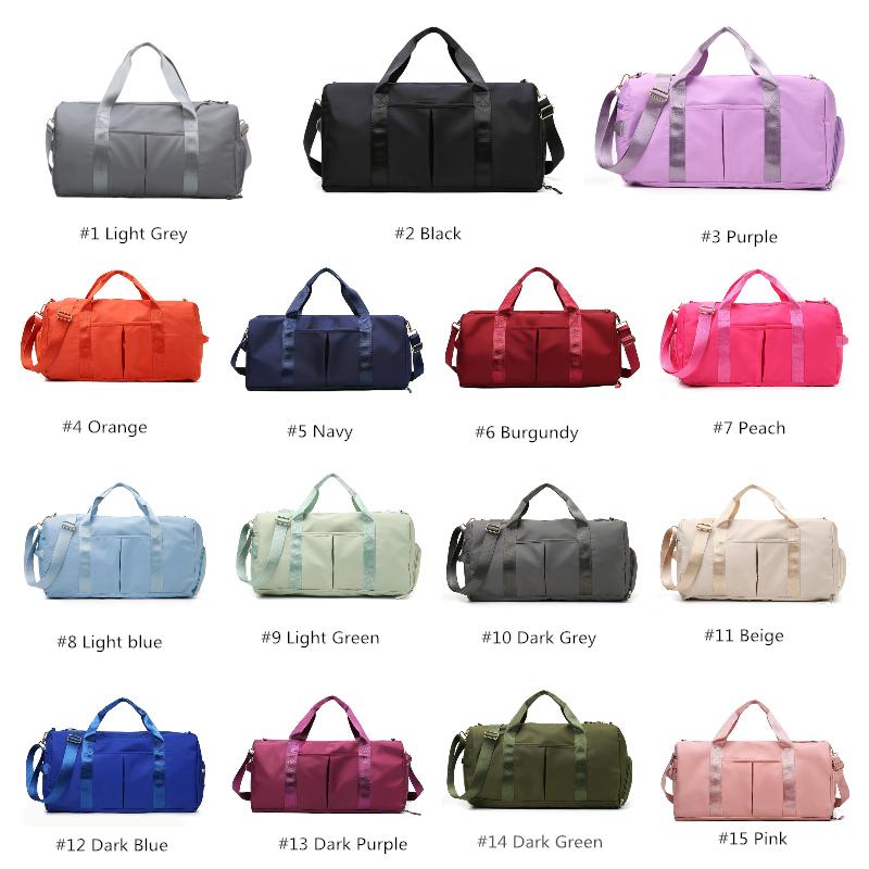 Multifunction Nylon Secret Storage Yoga Gym Large Duffel Bag Unisex Travel Waterproof Casual Beach Exercise Luggage Bags 15 Colors